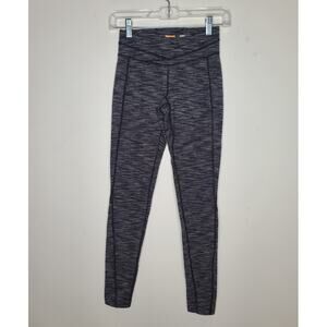 Lucy Hatha Collection black grey striped workout leggings - XS